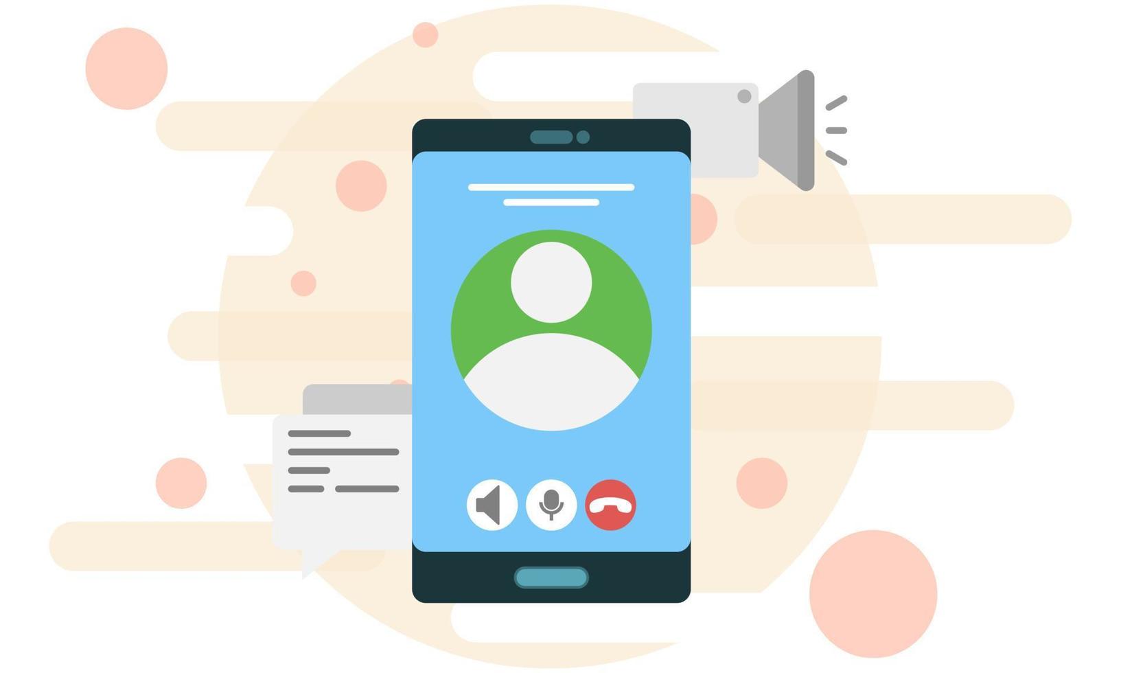 Incoming call display and multiple action buttons vector