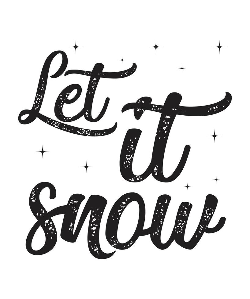 christmas Let is snow calligraphy hand lettering isolated on white background. Christmas, Happy New Year and winter holidays typography poster. Easy to edit vector template for greeting card.