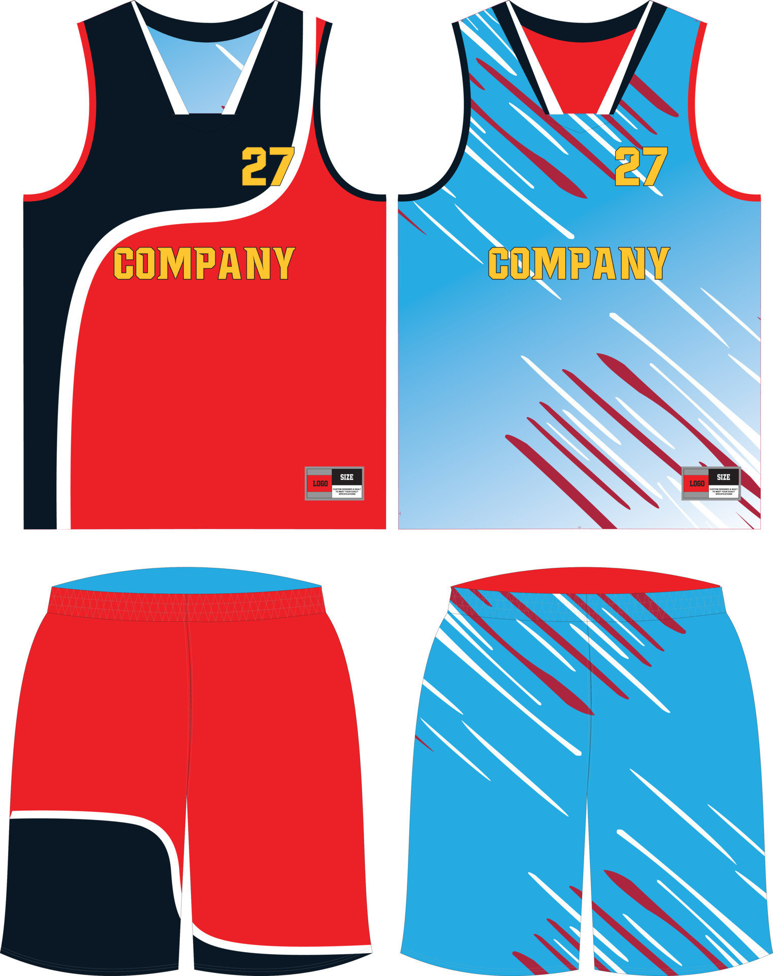 Basketball Uniform Shorts Template for Basketball Club Front and Back ...