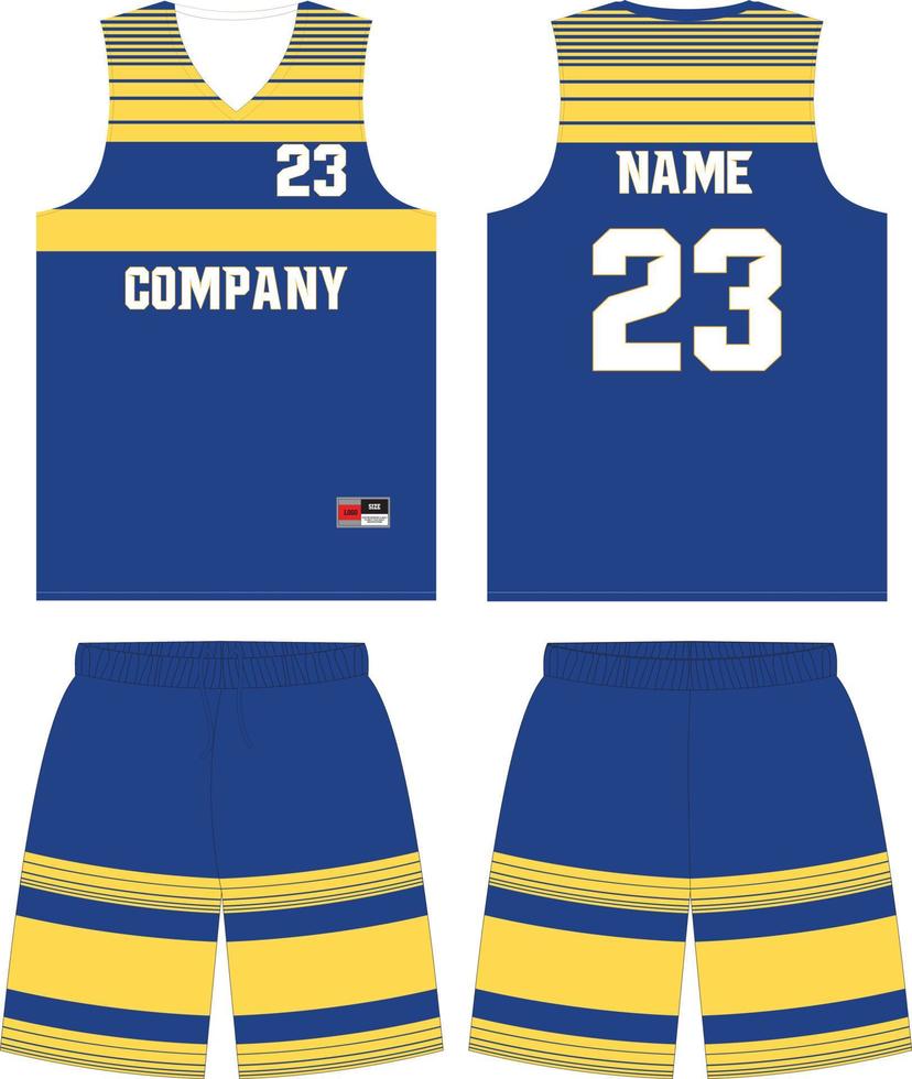 Basketball Uniform Shorts, Template for Basketball Club Front and Back