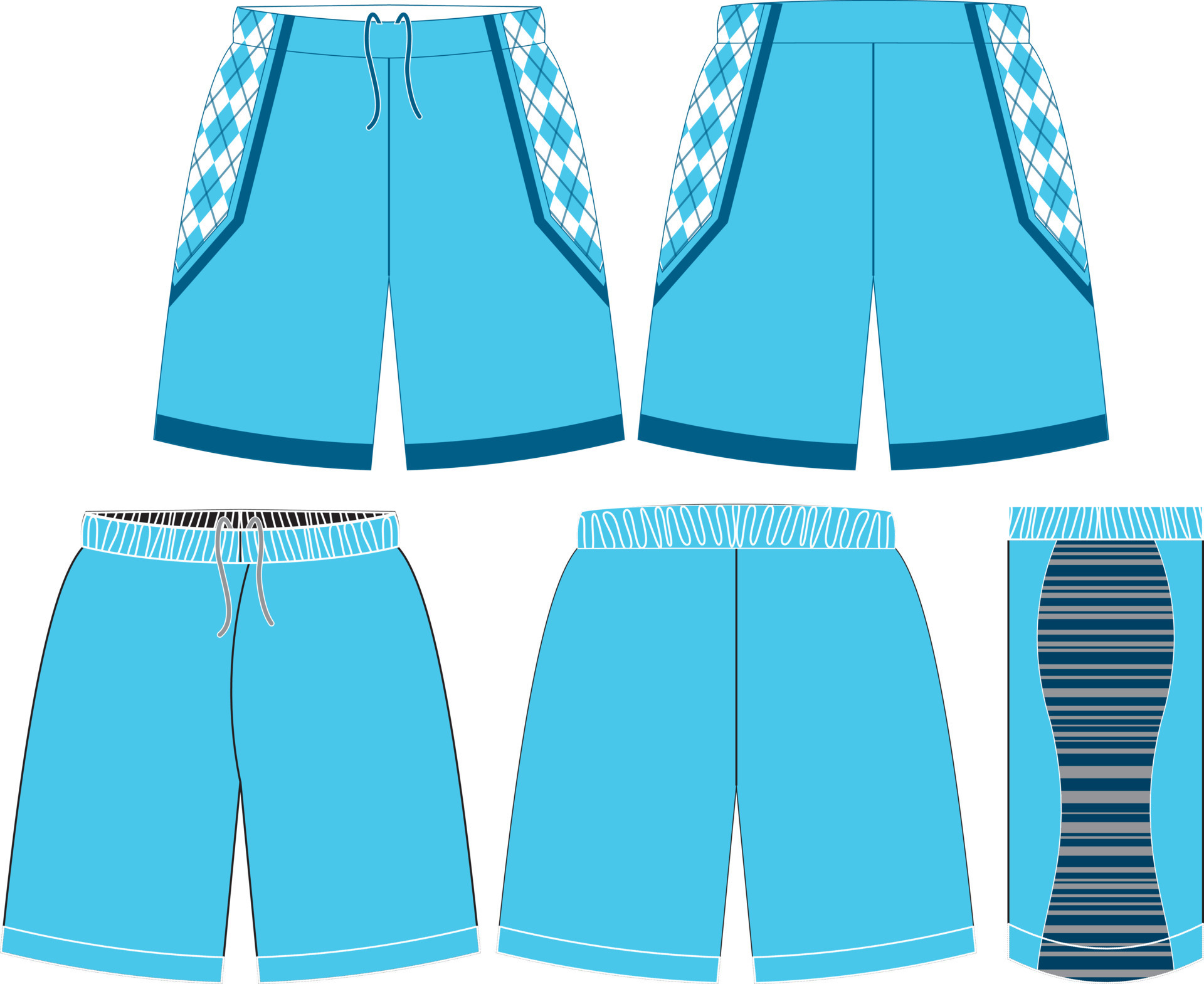 Basketball Uniform Shorts Template for Basketball Club Front and Back
