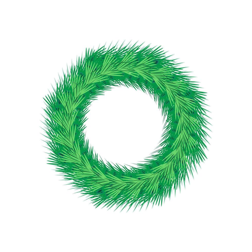 Christmas wreath. tree circle design element. wreath isolate color illustration vector
