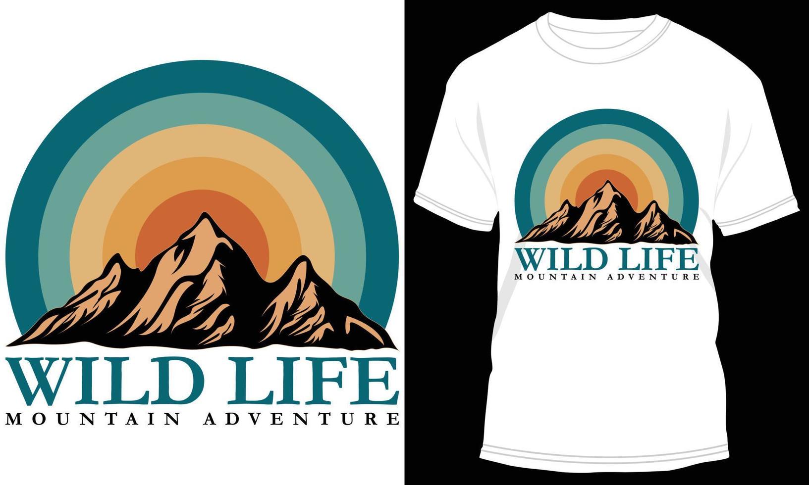 Mountain Adventure T-shirt Design Graphic vector
