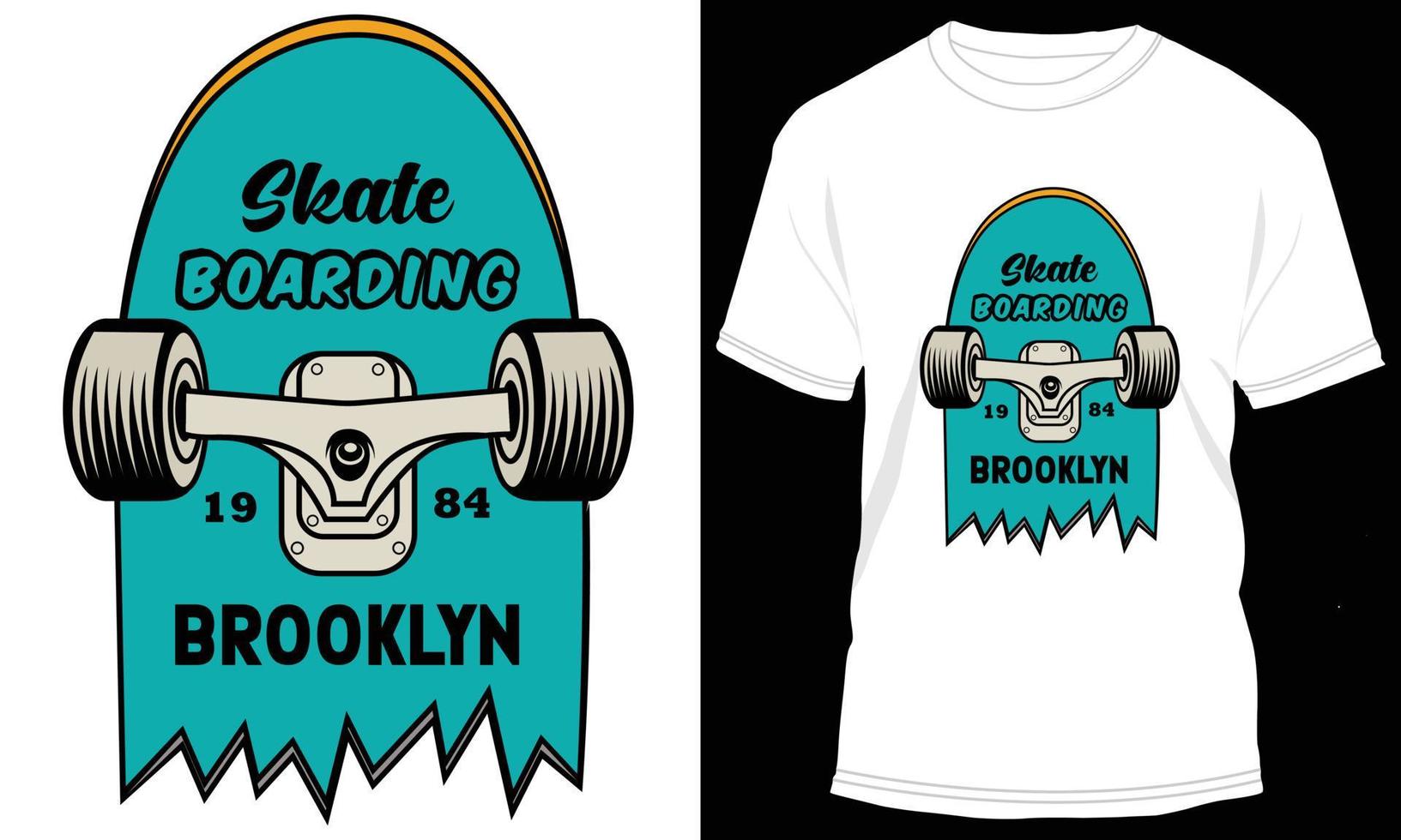 Skateboard T-shirt Design Vector Graphic