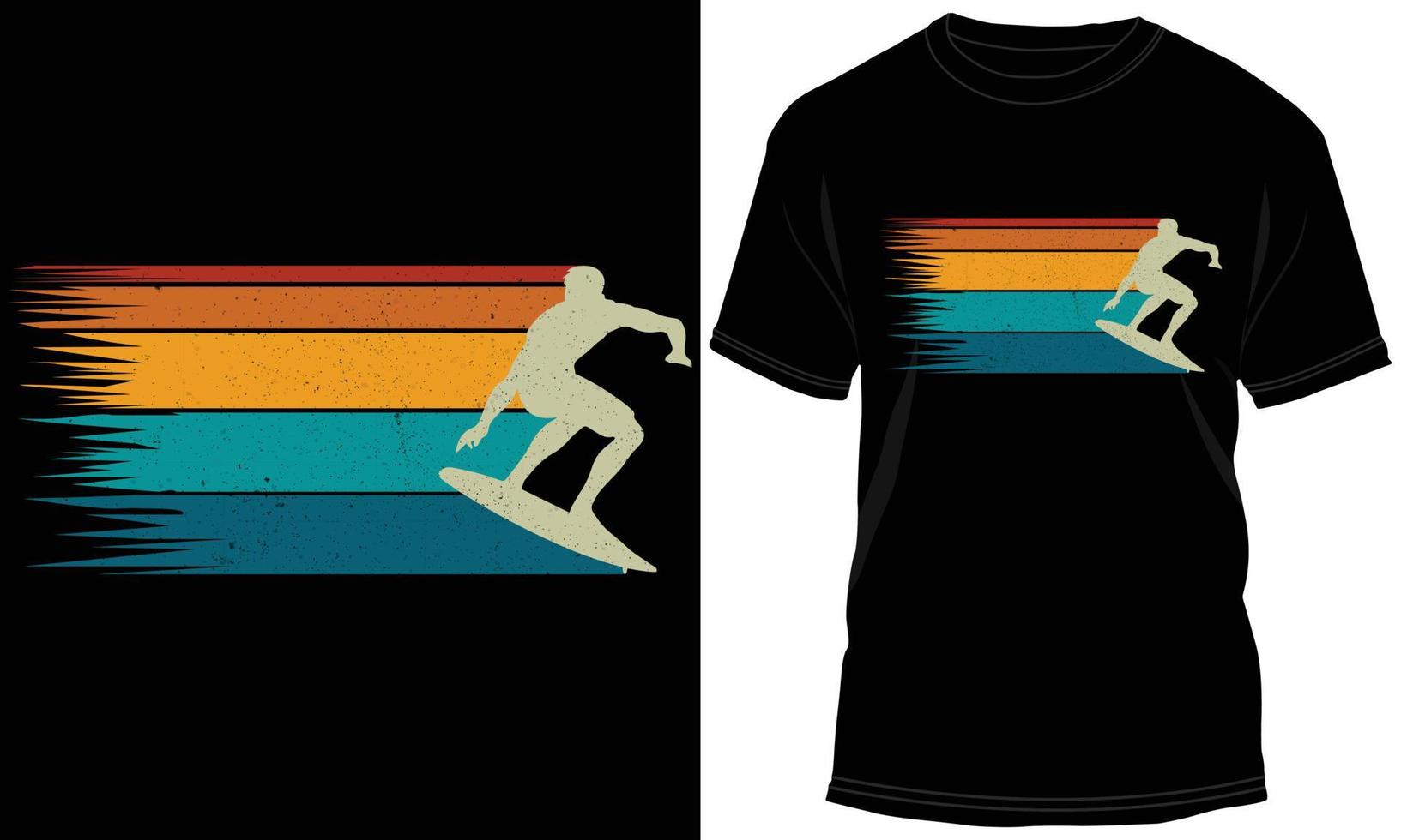 gráfico vectorial de diseño de camiseta de surf vector