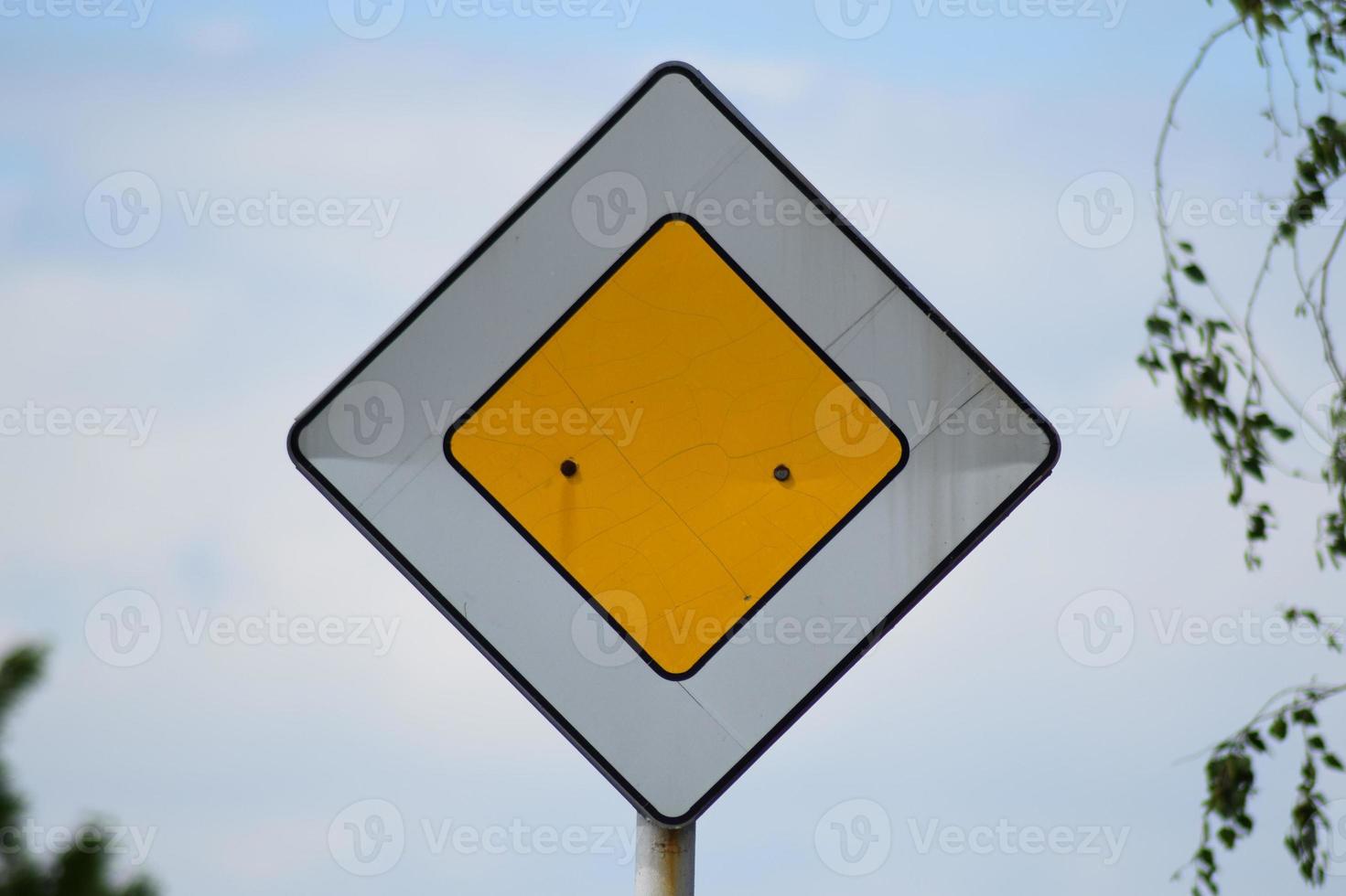 Traffic sign the main road photo