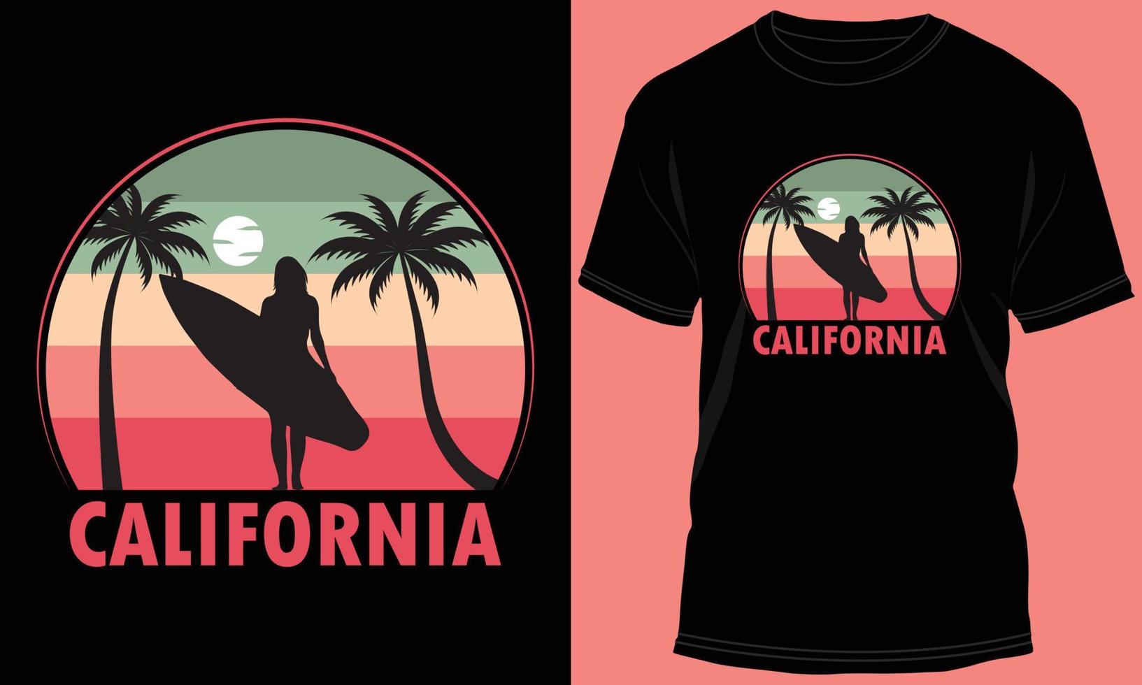 Surfing T-shirt Design Vector Graphic