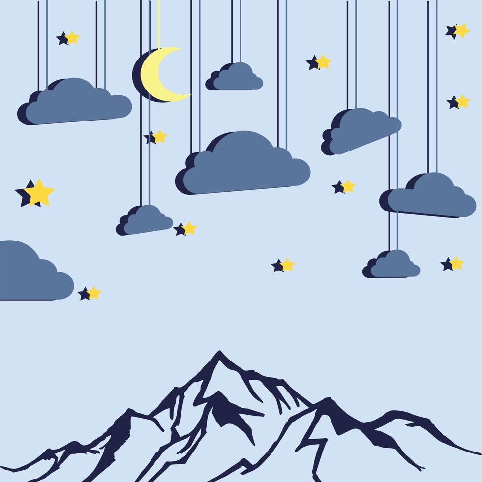 Night time illustration vector