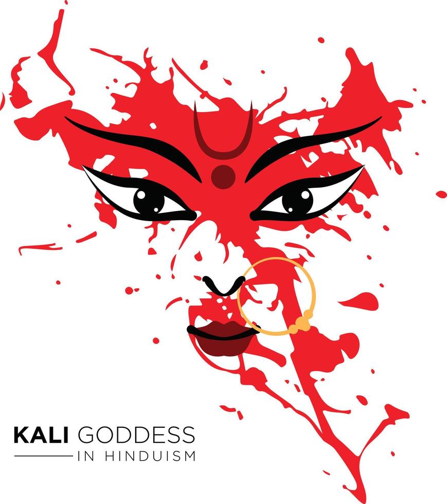 ilustración vectorial fácil de editar de la celebración de la diosa kali puja durante el festival diwali de la india vector