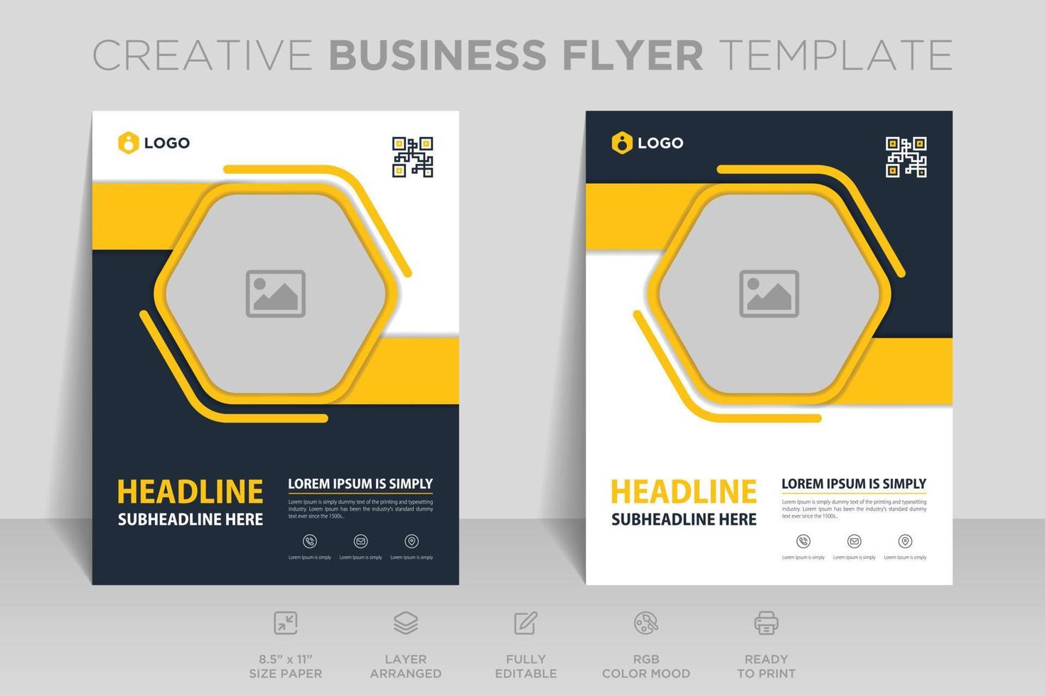 Creative business abstract flyer brochure design trend for professional corporate style. Can be adapt to social media posts, annual report, magazine, poster, presentation, portfolio, Banner, Website. vector