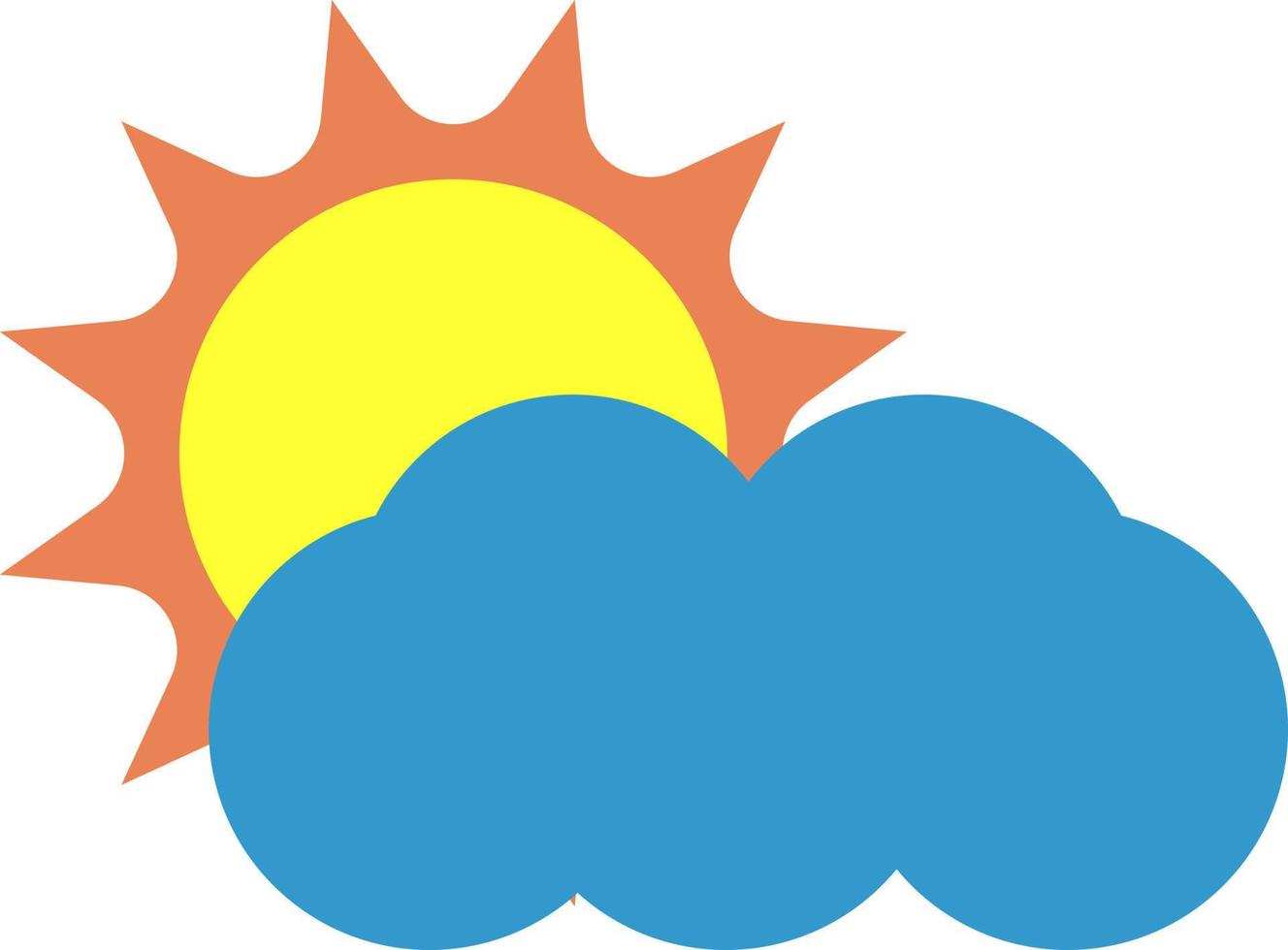 Sun and clouds, vector. A blue cloud with the sun in the background. vector