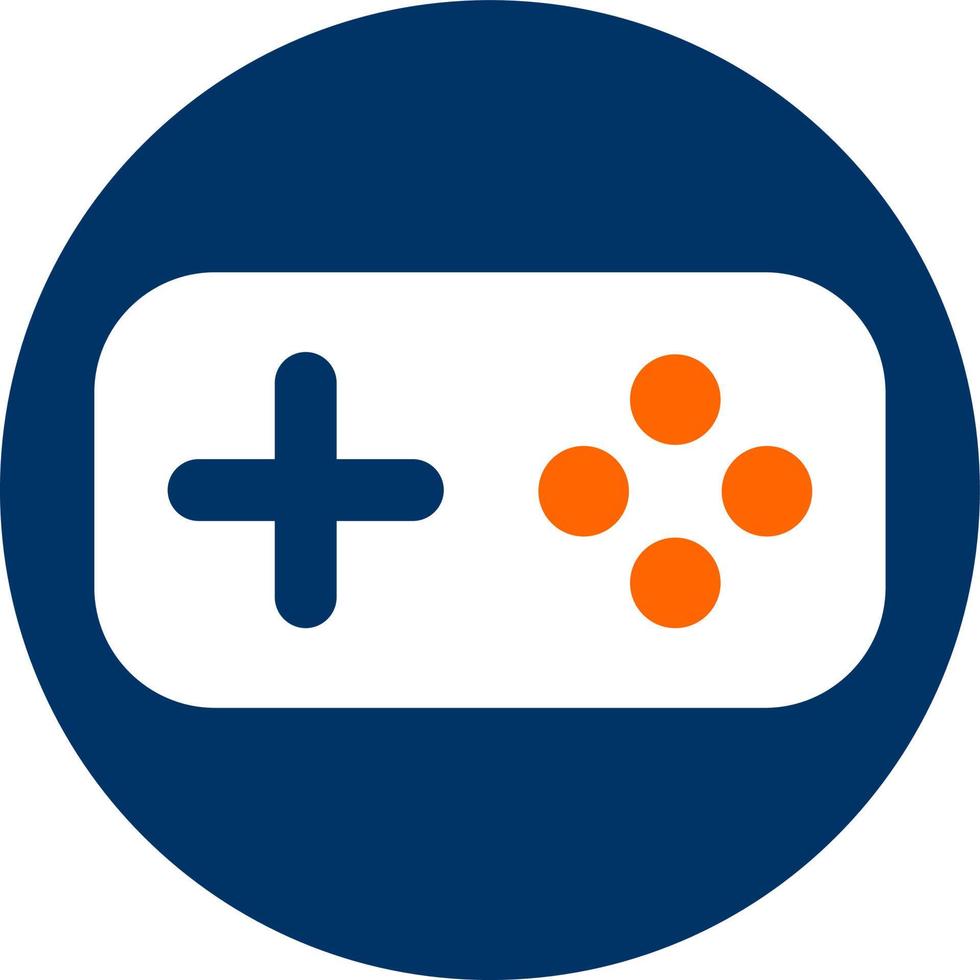 Gamepad logo, vector. Gamepad logo in orange and blue on a white background. vector