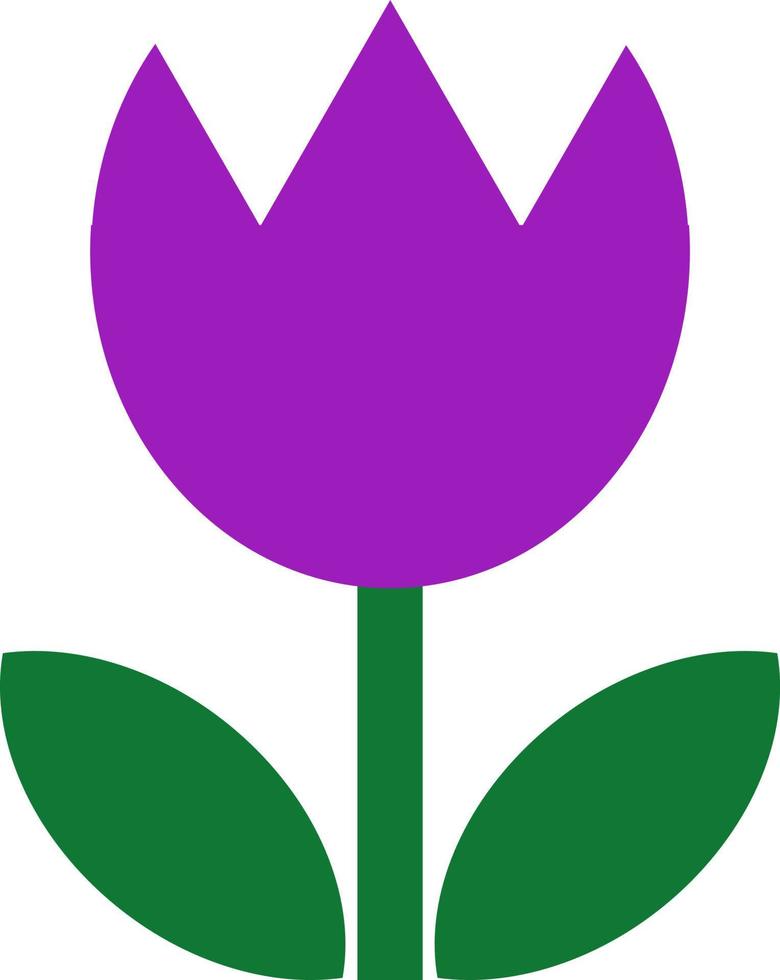 vector de tulipán. icono de tulipán violeta sobre un fondo blanco.