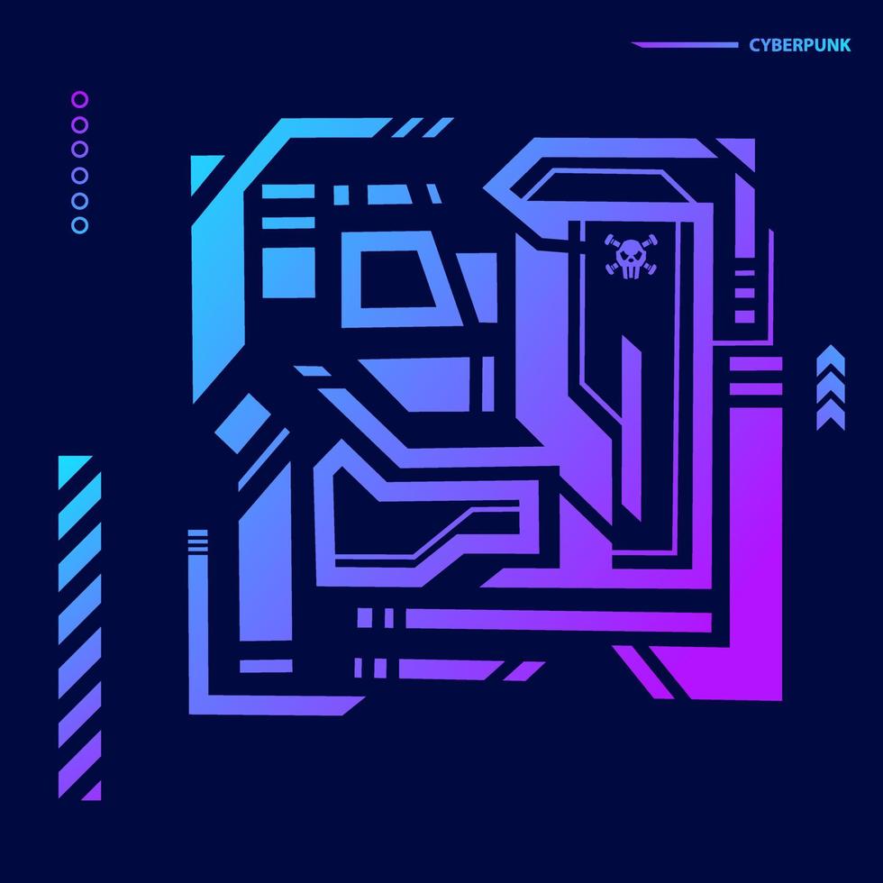 Modern cyberpunk background.Abstract vector with futuristic shape elements.