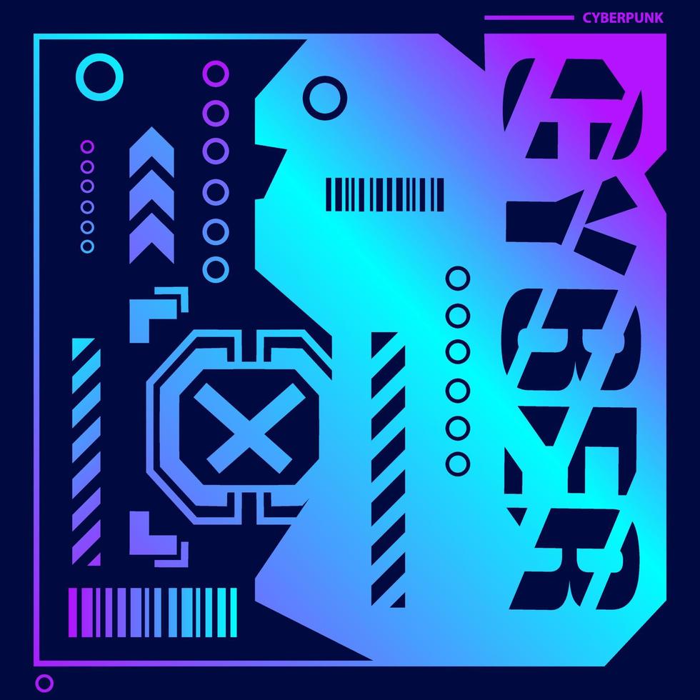 Modern cyberpunk background.Abstract vector with futuristic shape elements.