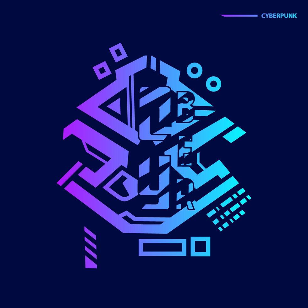 Modern cyberpunk background.Abstract vector with futuristic shape elements.