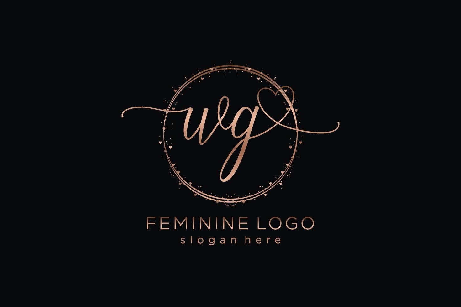 Initial WG handwriting logo with circle template vector logo of initial wedding, fashion, floral and botanical with creative template.