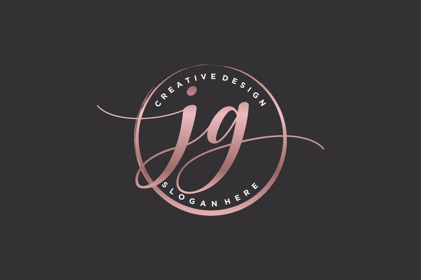 Initial JG handwriting logo with circle template vector signature, wedding, fashion, floral and botanical with creative template.
