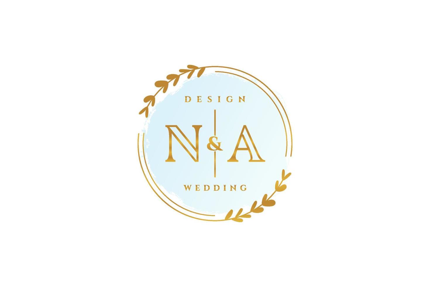 Initial NA beauty monogram and elegant logo design handwriting logo of initial signature, wedding, fashion, floral and botanical with creative template. vector