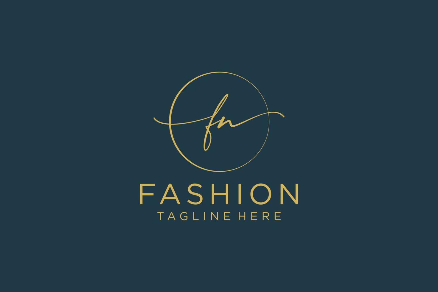 initial FN Feminine logo beauty monogram and elegant logo design, handwriting logo of initial signature, wedding, fashion, floral and botanical with creative template. vector