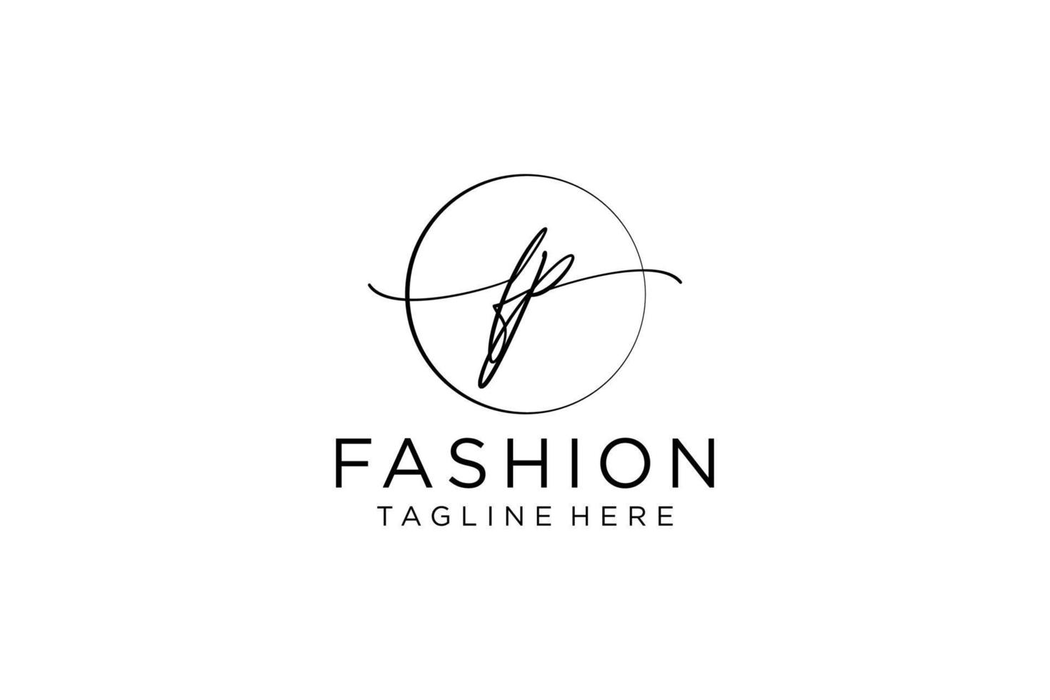 initial FP Feminine logo beauty monogram and elegant logo design, handwriting logo of initial signature, wedding, fashion, floral and botanical with creative template. vector