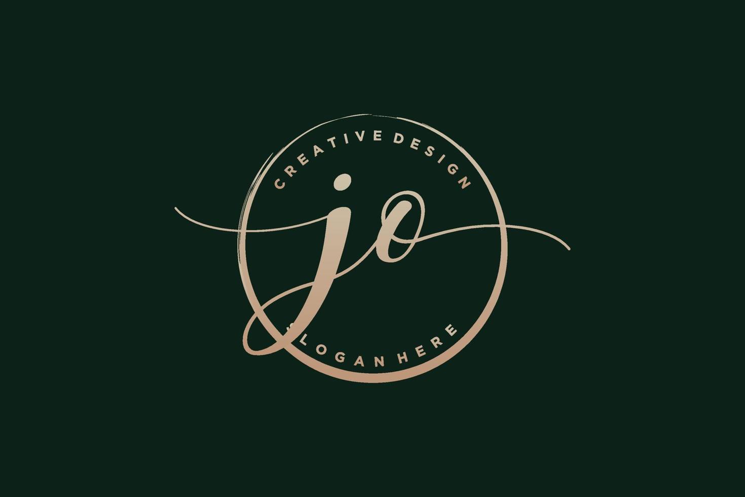 Initial JO handwriting logo with circle template vector signature, wedding, fashion, floral and botanical with creative template.