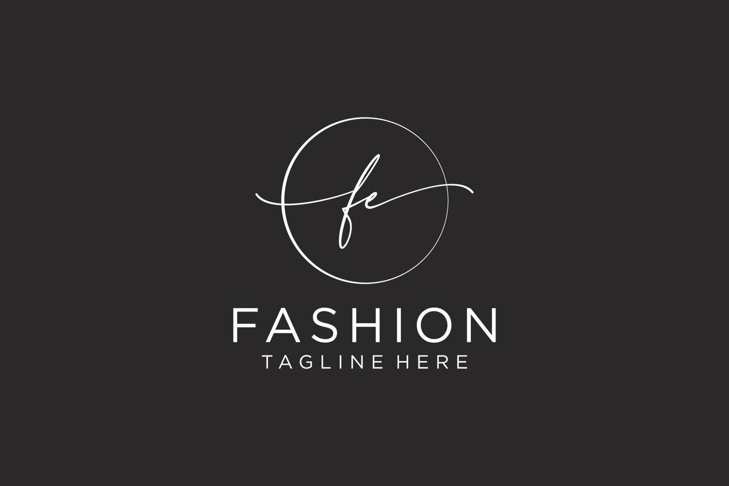 initial FE Feminine logo beauty monogram and elegant logo design, handwriting logo of initial signature, wedding, fashion, floral and botanical with creative template. vector