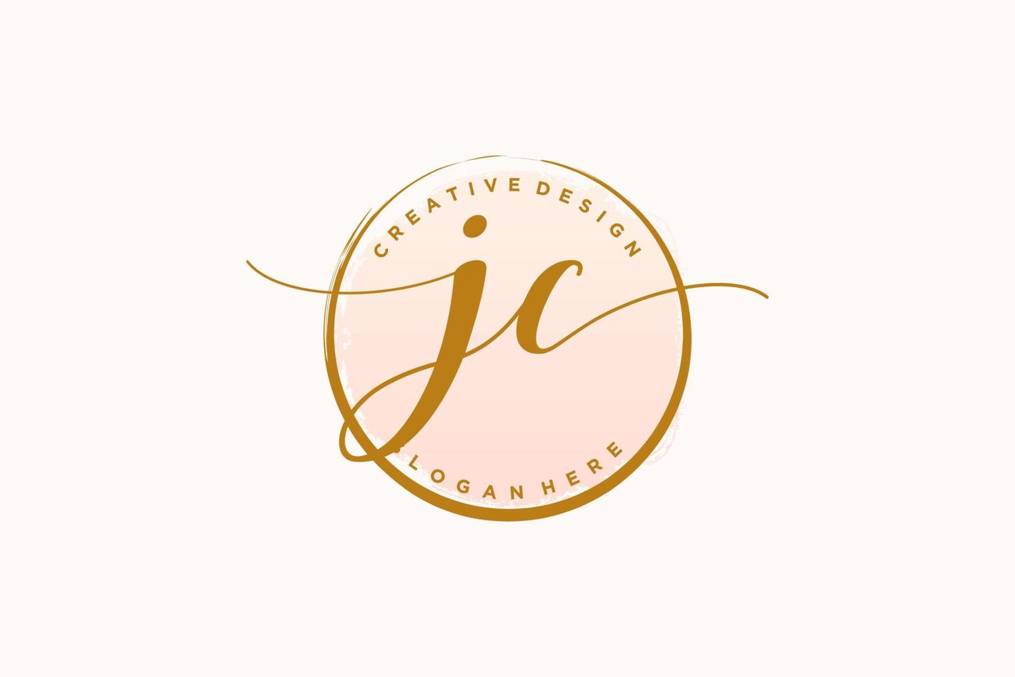 Initial JC handwriting logo with circle template vector signature, wedding, fashion, floral and botanical with creative template.