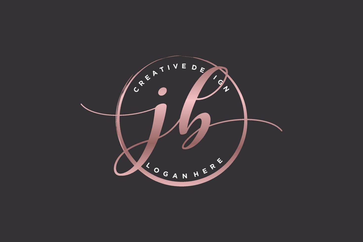 Initial JB handwriting logo with circle template vector signature, wedding, fashion, floral and botanical with creative template.