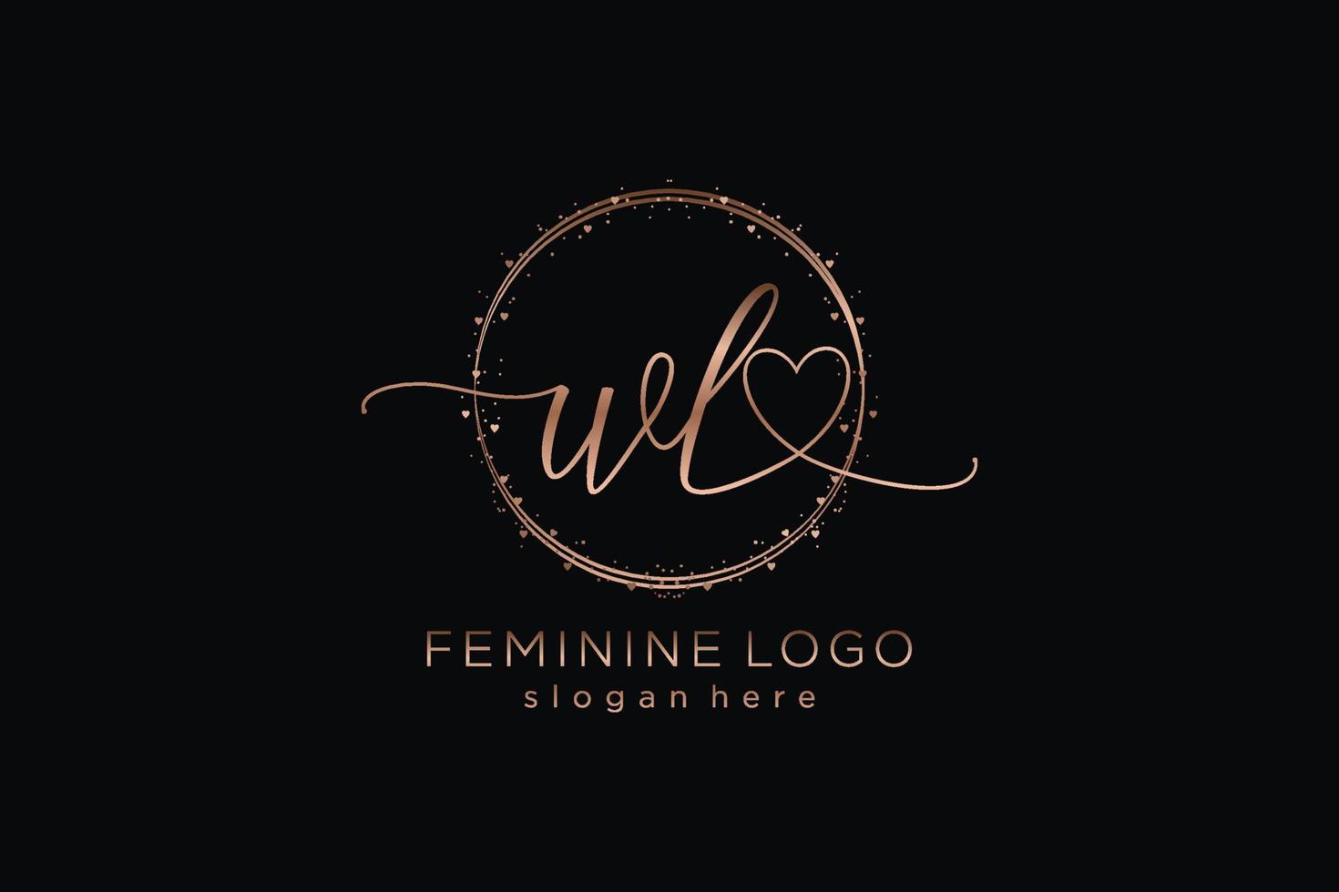 Initial WL handwriting logo with circle template vector logo of initial wedding, fashion, floral and botanical with creative template.