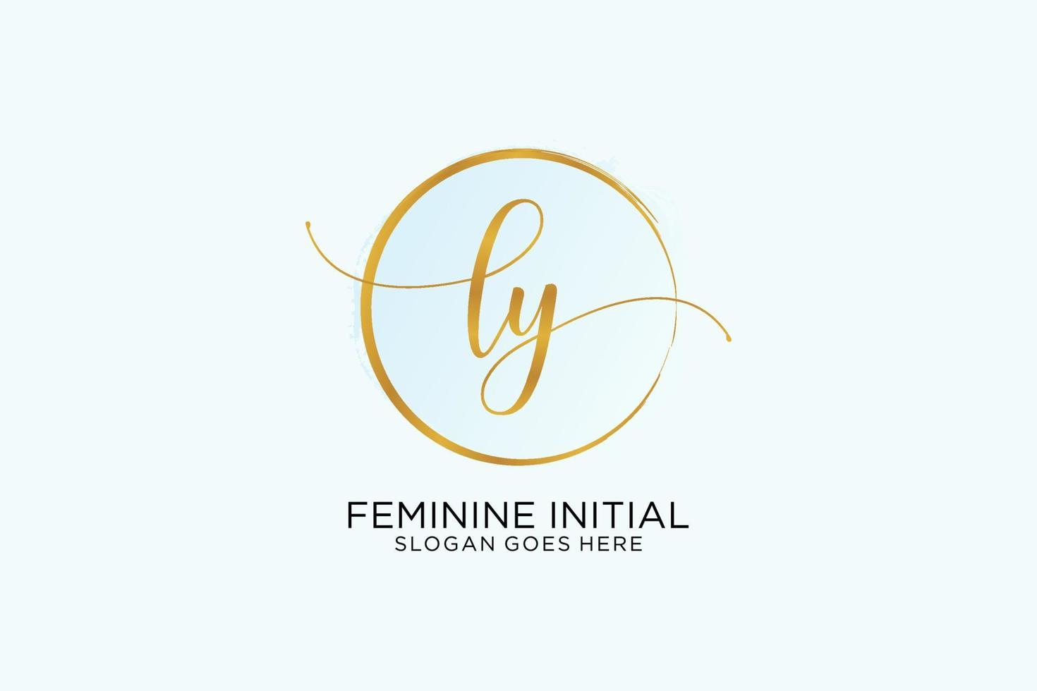 Initial LY handwriting logo with circle template vector signature, wedding, fashion, floral and botanical with creative template.