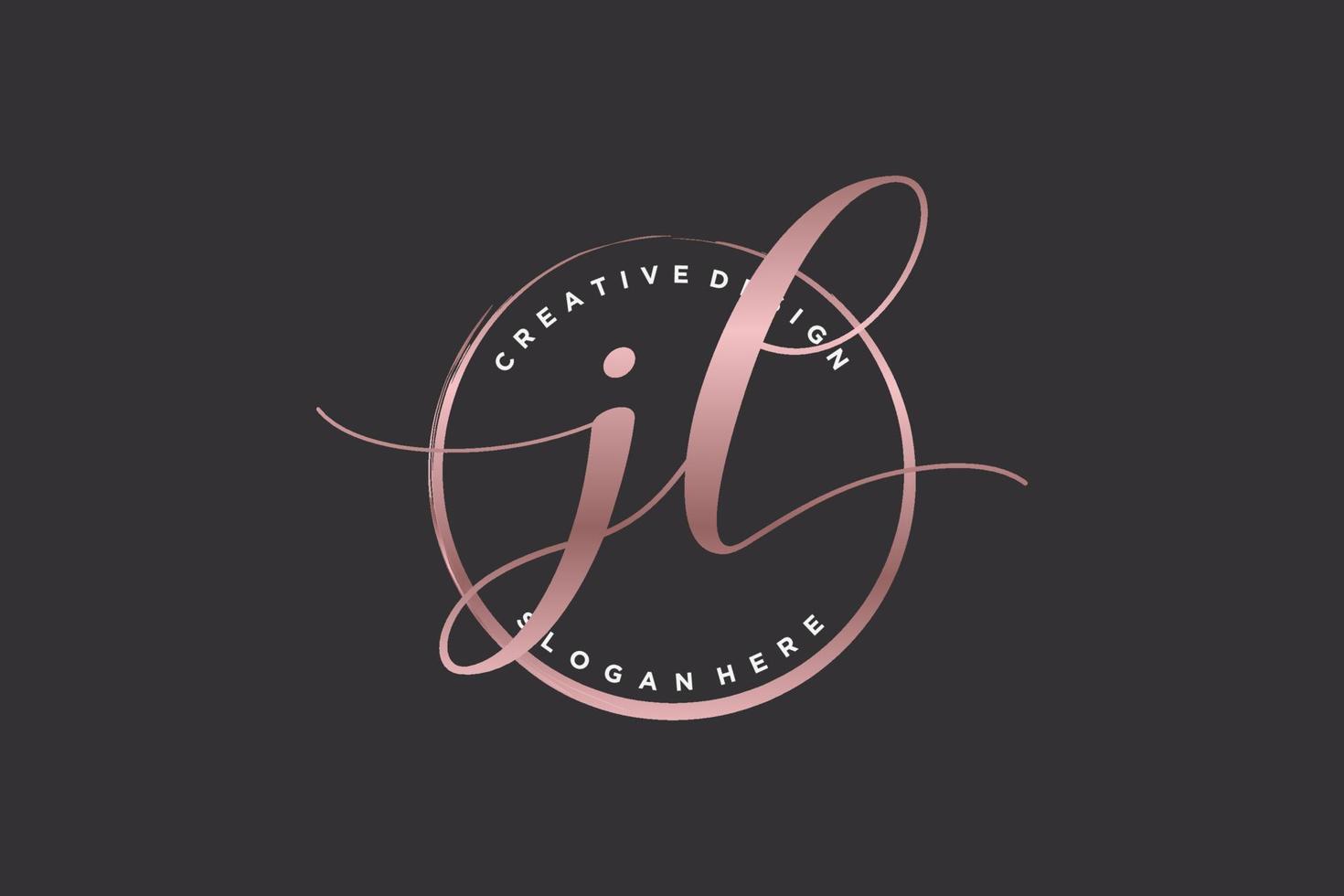 Initial JL handwriting logo with circle template vector signature, wedding, fashion, floral and botanical with creative template.