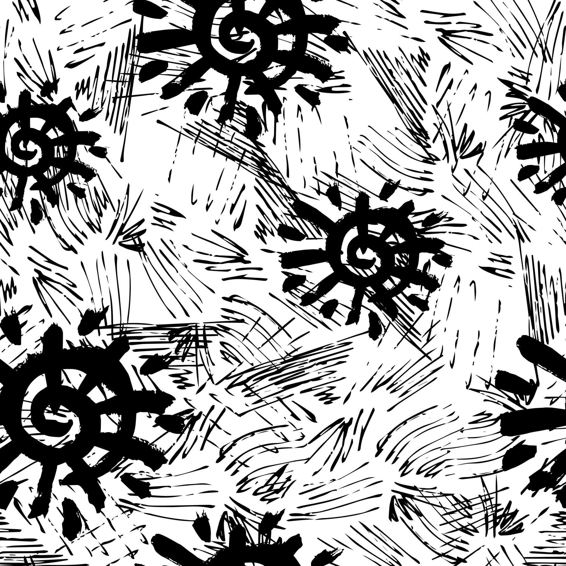 abstract monochrome geometric seamless pattern, doodle dash,vector