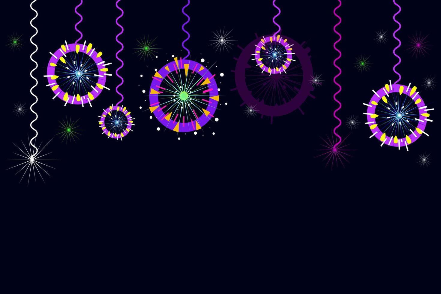 Fireworks on a dark background. vector