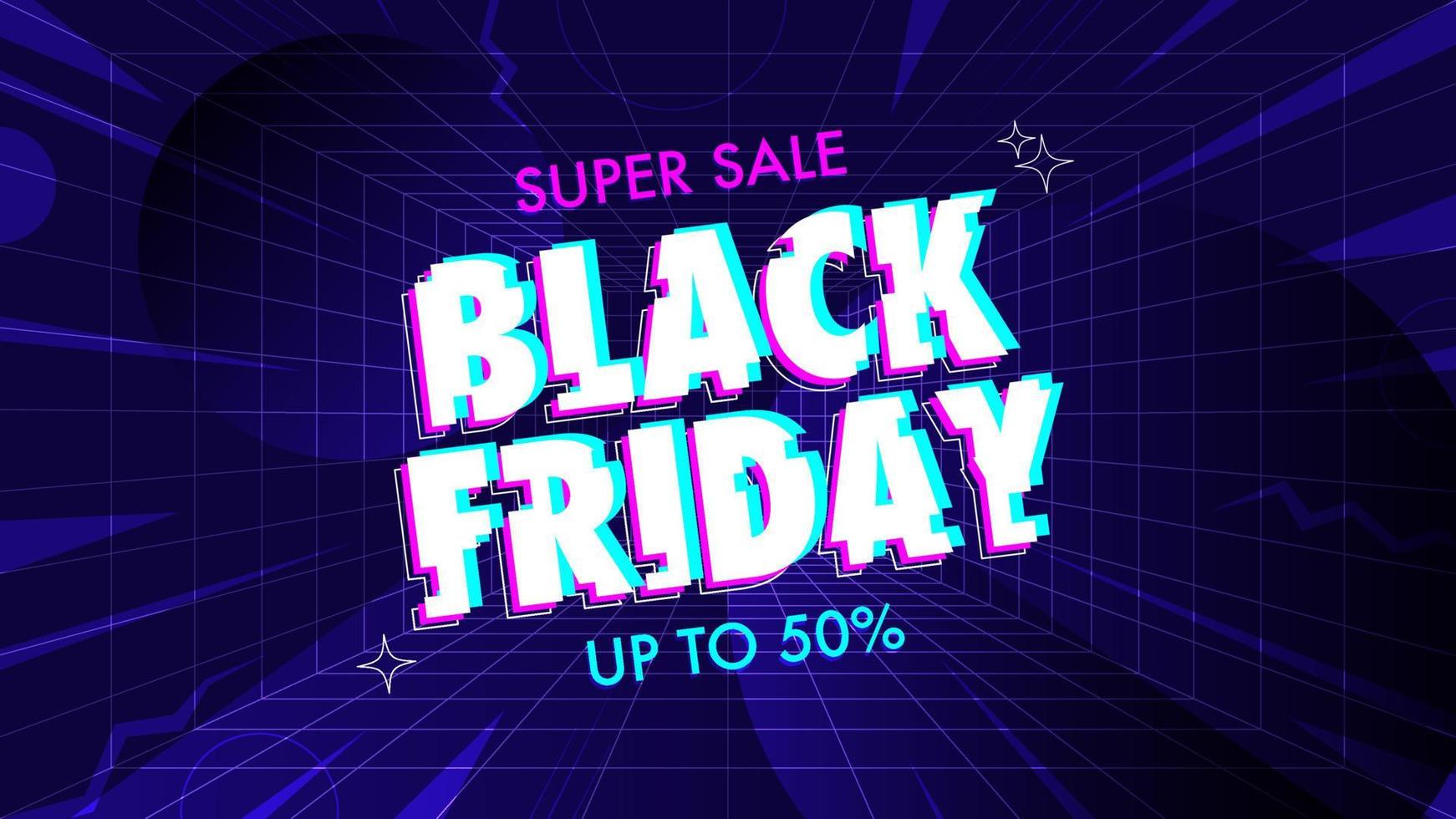 diseño de banner de super venta de viernes negro vector