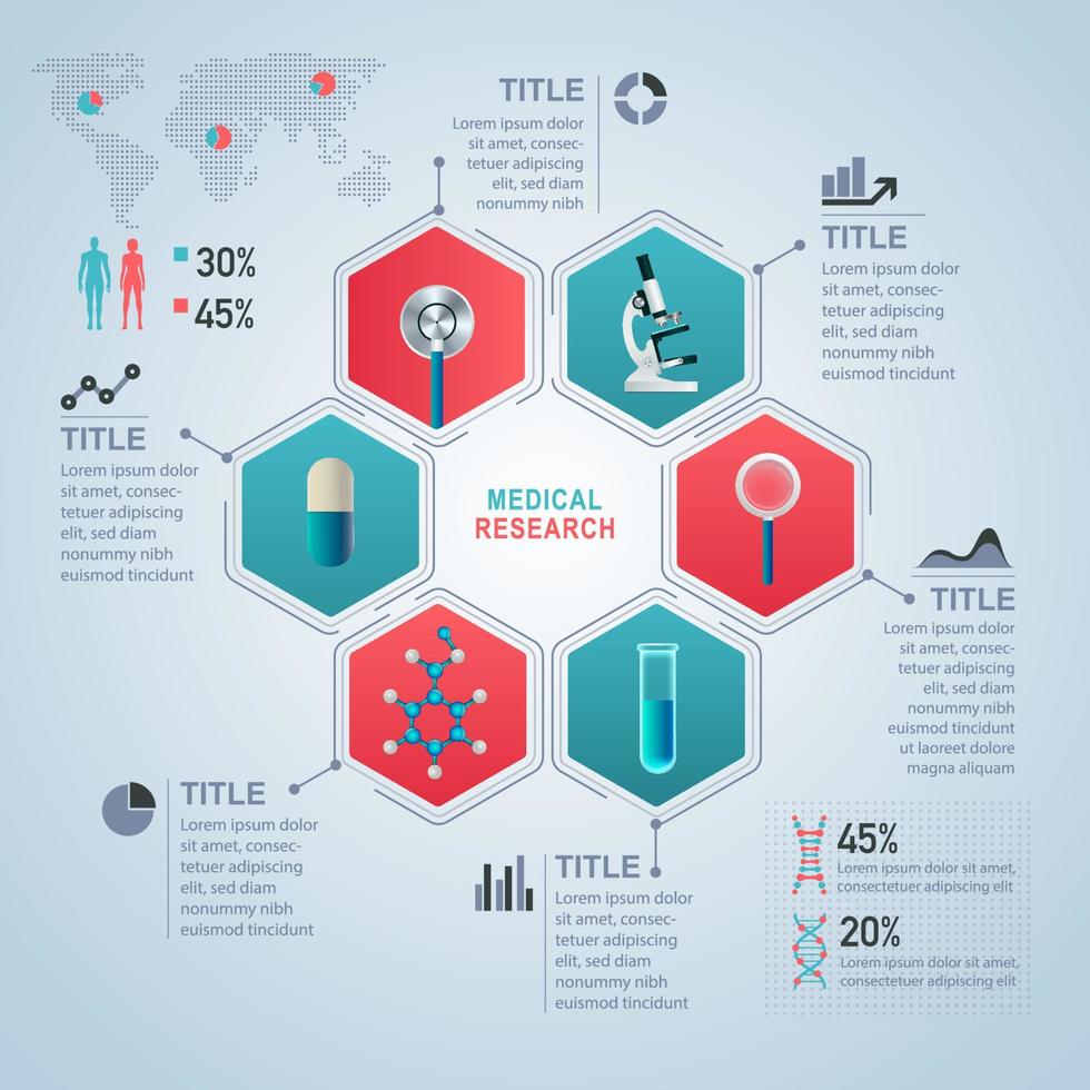 medical research infographics vector