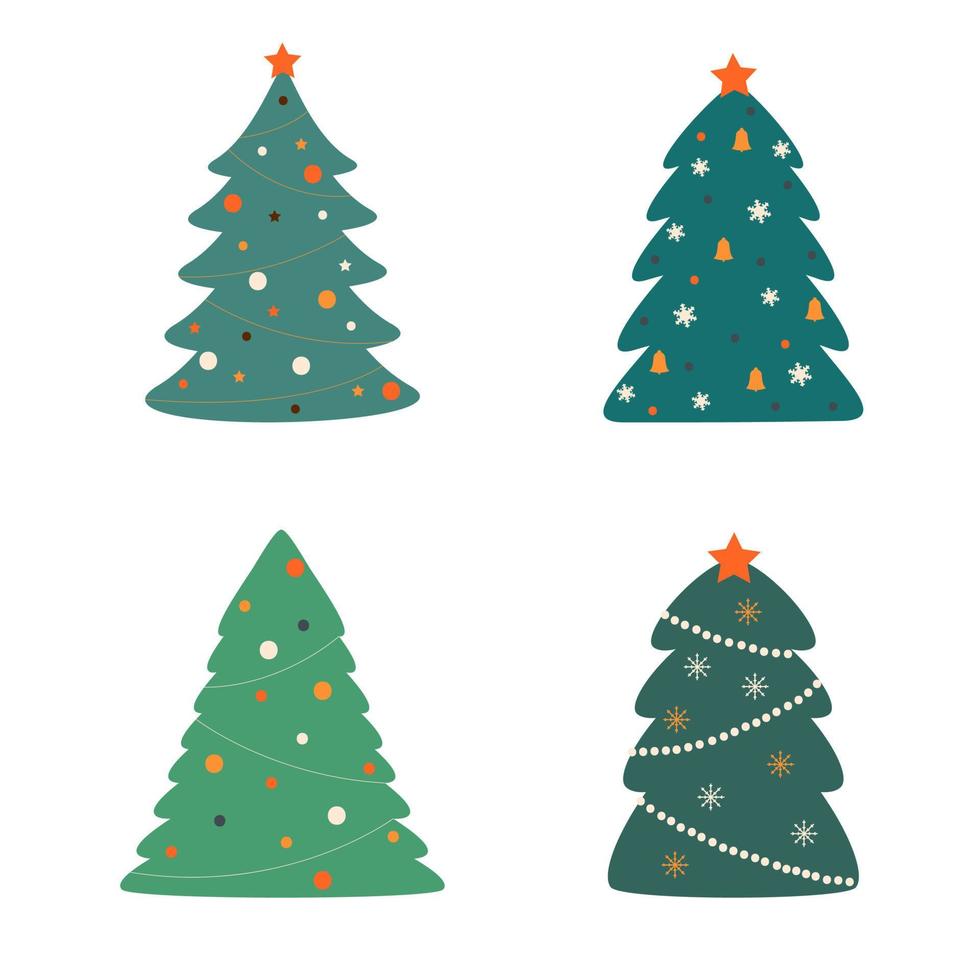 conjunto de árboles de Navidad vector