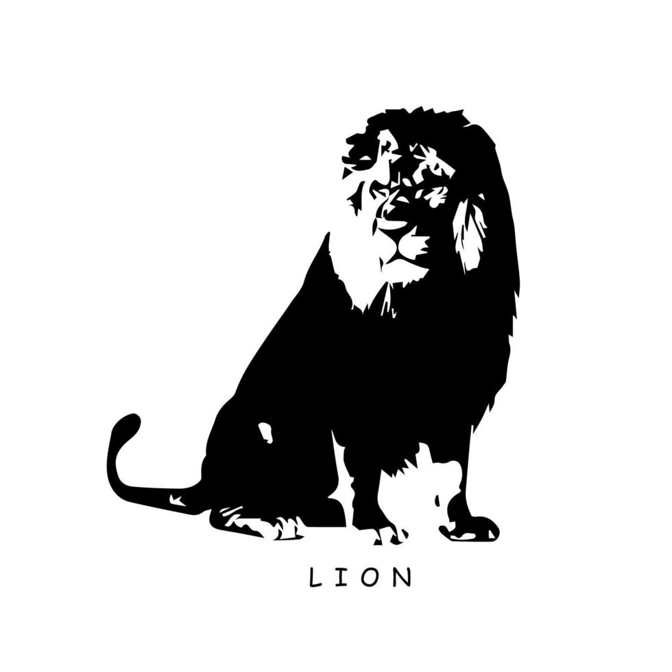 lion silhouette vector illustration in modern style