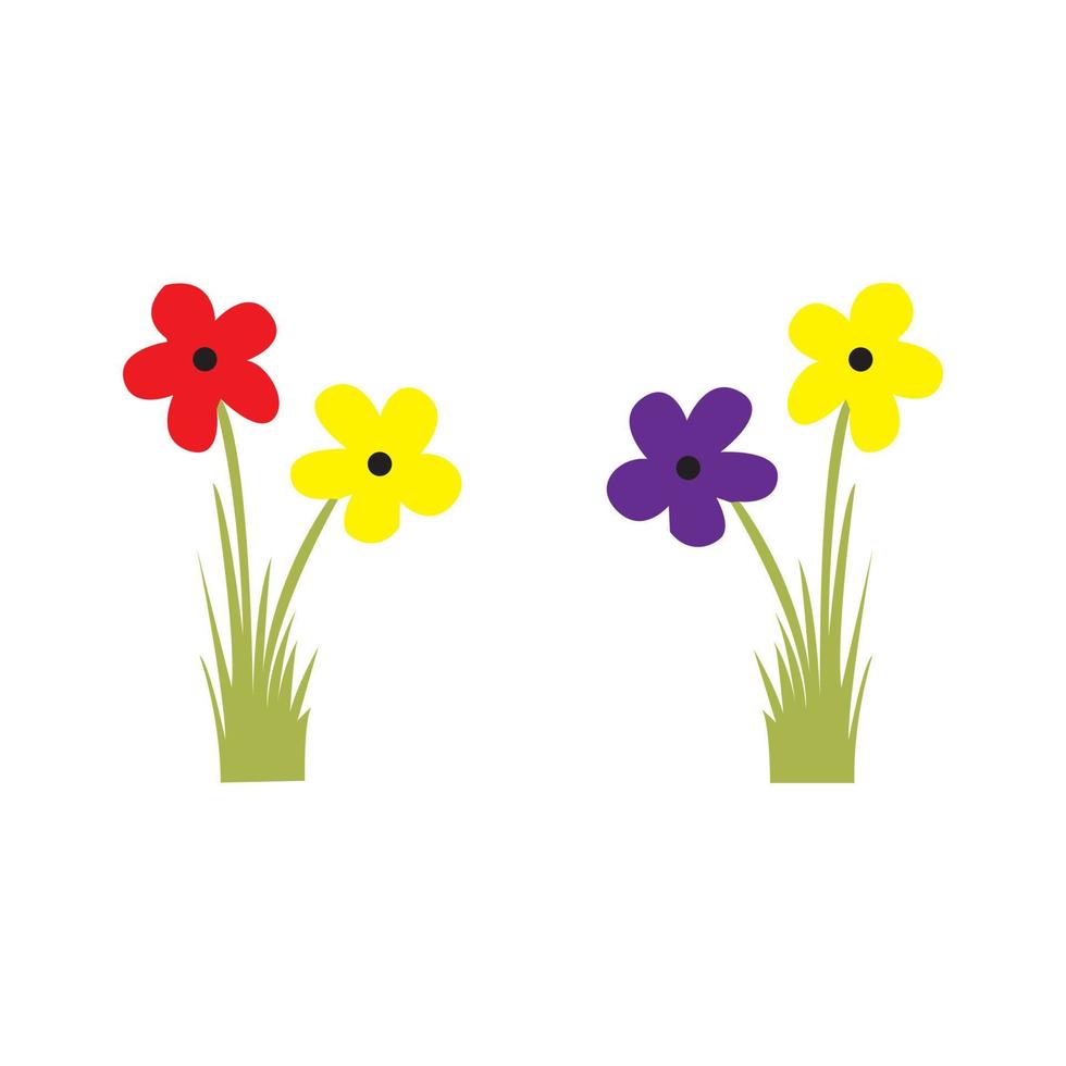 flower template vector illustration with simple concept