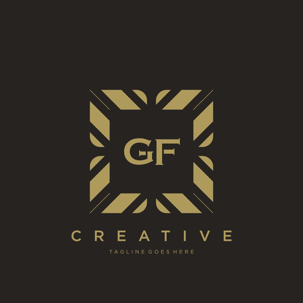 gf letra inicial lujo ornamento monograma logotipo plantilla vector