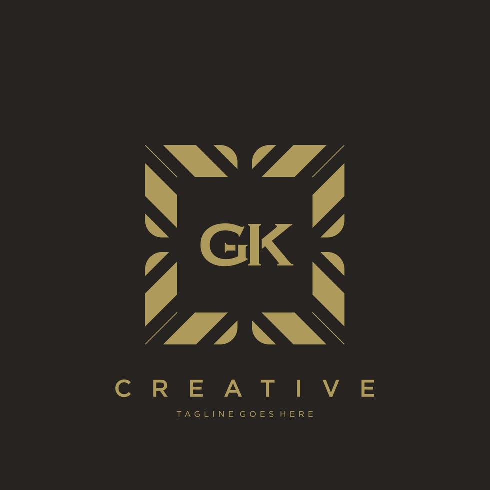 gk letra inicial lujo ornamento monograma logotipo plantilla vector