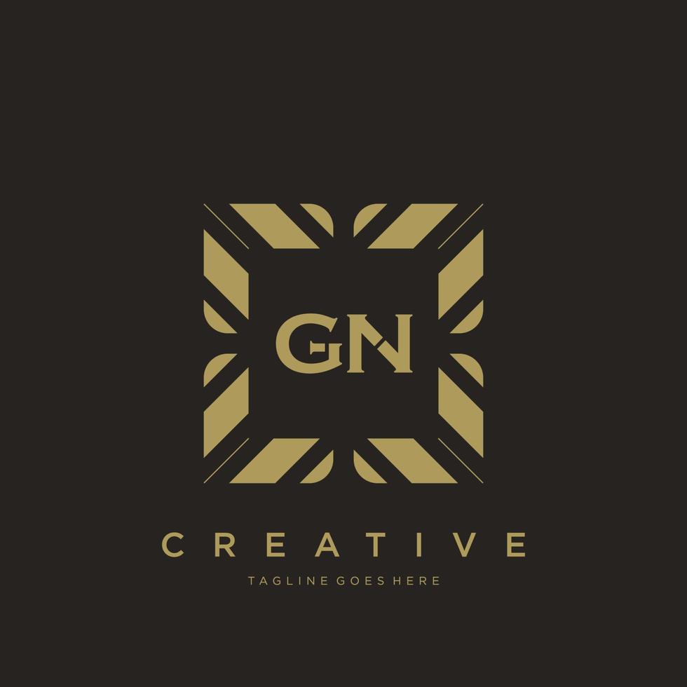 gn letra inicial lujo ornamento monograma logotipo plantilla vector