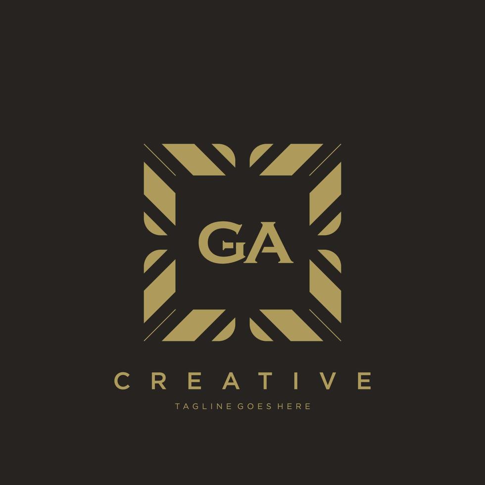 GA initial letter luxury ornament monogram logo template vector