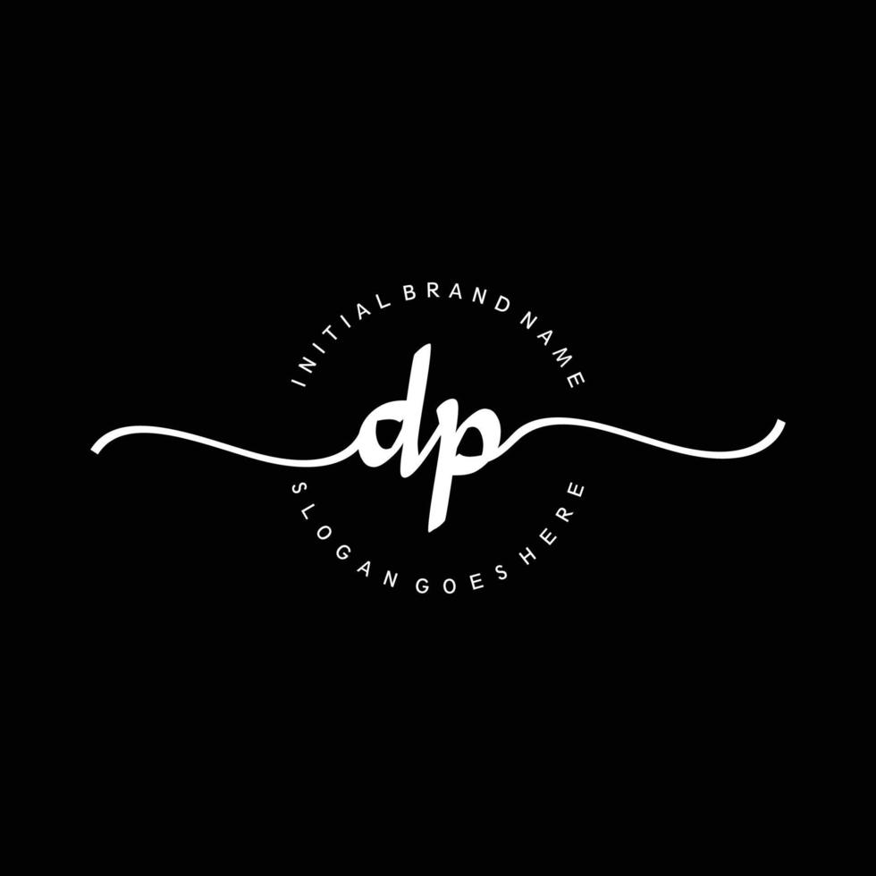 Initial DP handwriting logo template vector