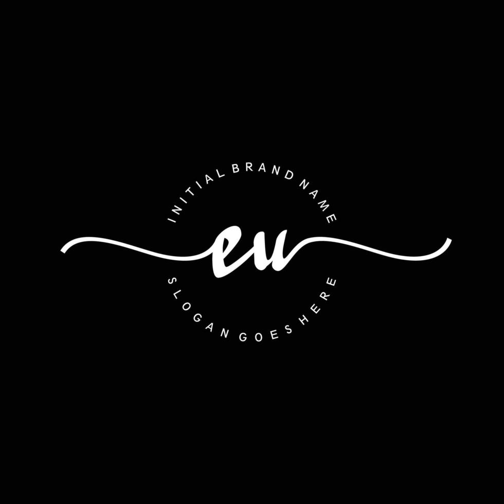 Initial EU handwriting logo template vector