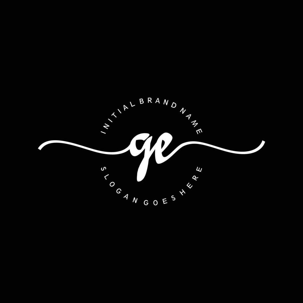 Initial GE handwriting logo template vector