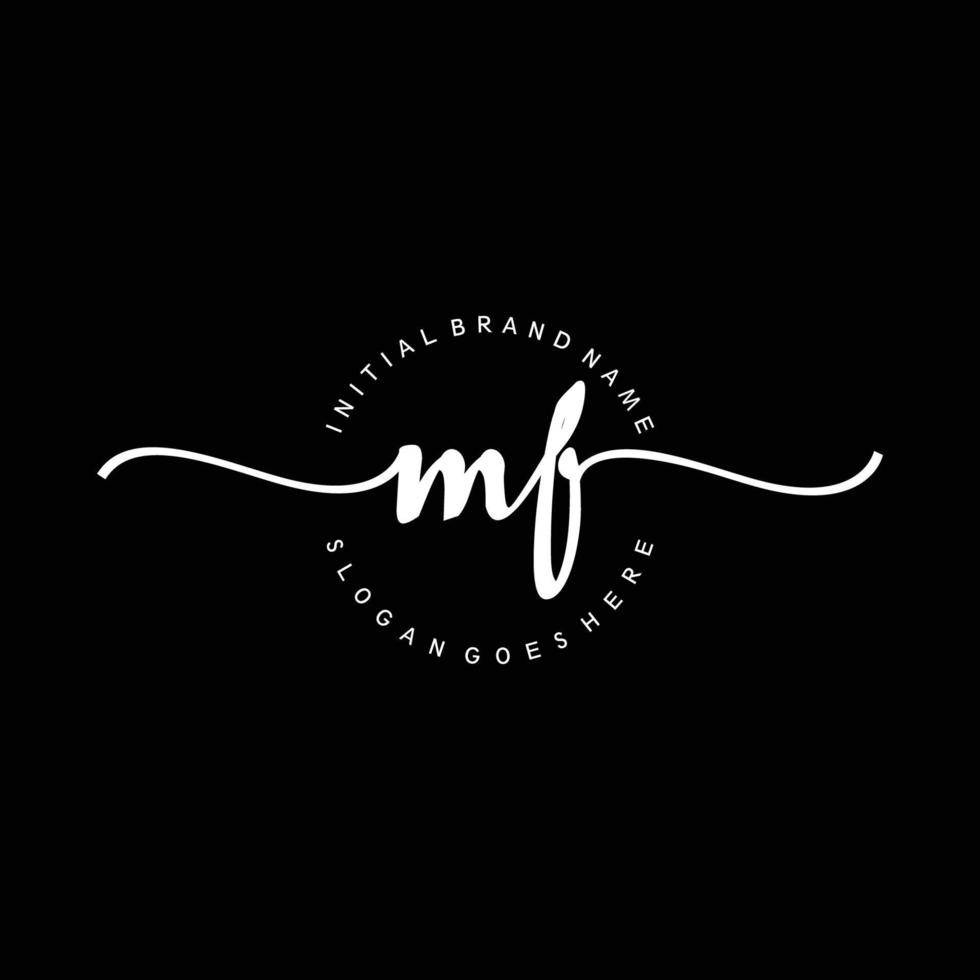 Initial MF handwriting logo template vector