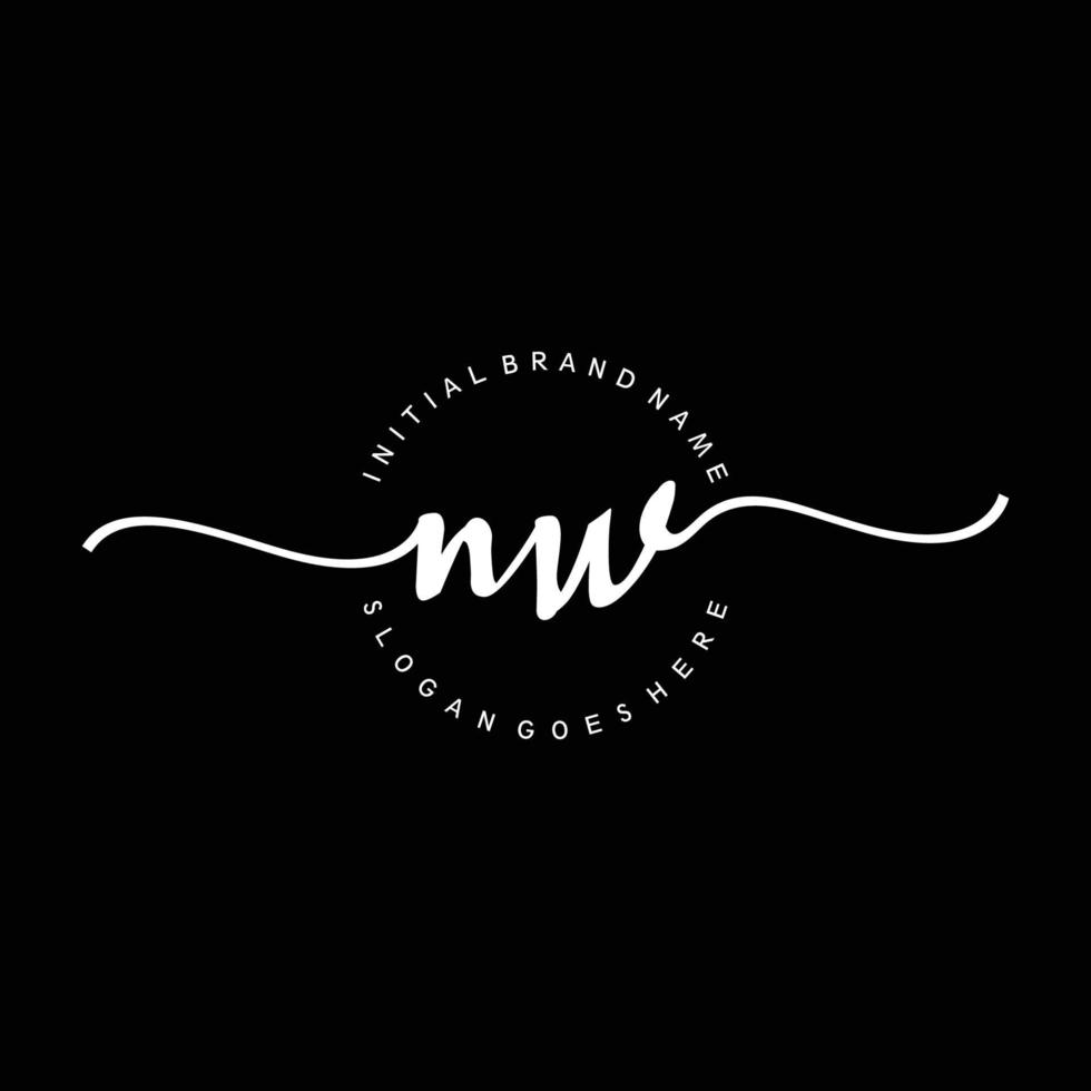 Initial MV handwriting logo template vector