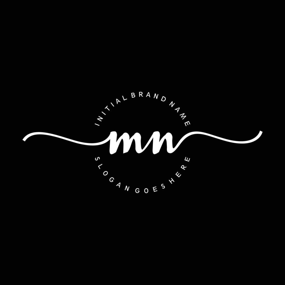 Initial MN handwriting logo template vector