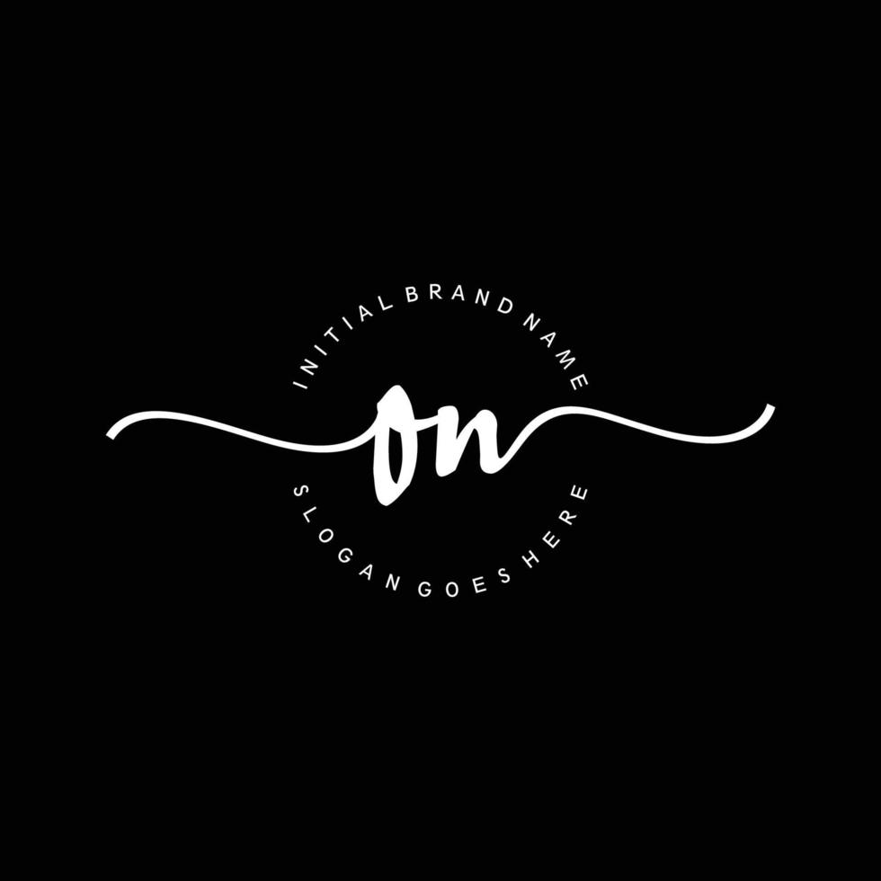Initial ON handwriting logo template vector